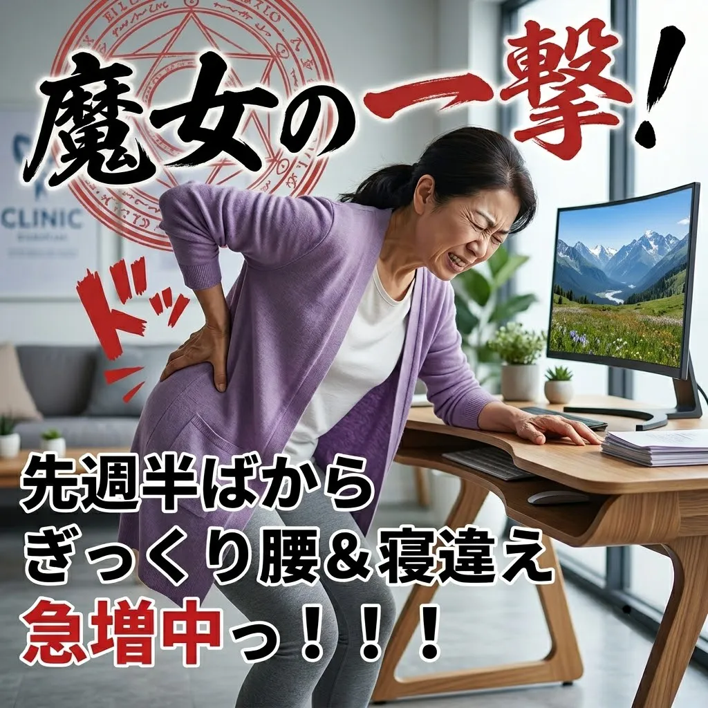 先週からぎっくり腰&首の寝違えで来られる方が増加中!