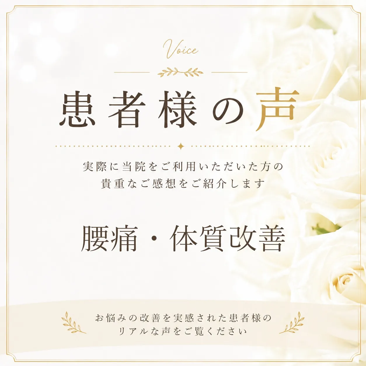 腰痛・体質改善で来院された30代男性の患者様の声